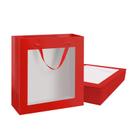 Sacos de presente PACKQUEEN 12 peças vermelhas com janela transparente 25x11x28 cm