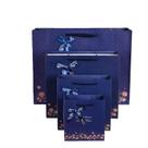 Sacos de presente, papel azul com laço lateral para eventos de negócios, 4 unidades