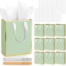 Sacos de presente: papel metálico Yeaqee com alças, papel de seda x10