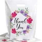 Sacos de presente POPGIFTU Floral Plastic Thank You 12x15cm, pacote com 50