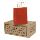 Sacos de presente Prime Line Packaging Small Red Kraft 8x4x10 cm, pacote com 100