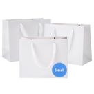 Sacos de presente Ronvir 22x10x18 cm, papel branco com alças, 25 unidades
