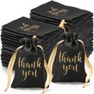 Sacos de presente Roowest Thank You Satin, 100 unidades para casamento, 10x15cm