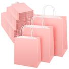 Sacos de presente Sabary Kraft Paper com alças, 75 unidades, 3 tamanhos, rosa