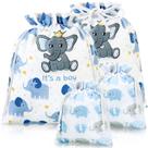 Sacos de presente Sadnyy Elephant Baby Shower, tecido reutilizável, 4 peças