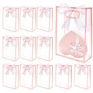 Sacos de presente Sel Natural 12 peças de plástico transparente 18x26x8 cm rosa