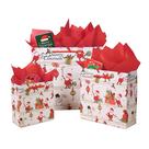 Sacos de presente SHIPKEY, pacote com 12 unidades, Papai Noel com papel de seda