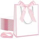 Sacos de presente Silkfly, 12 peças, branco, rosa, 23x18x8 cm