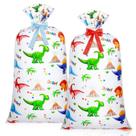 Sacos de presente Teling Dinosaur Plastic, 2 peças de 100x180cm com fitas