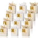 Sacos de presente Tenare, pequeno saco de papel metálico, 12 unidades de ouro branco