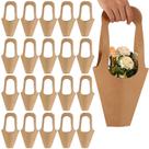 Sacos de presente Tergy Kraft Paper Flowers Brown, 20 pacotes de 35 cm