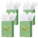 Sacos de presente Tinlade Thank You com papel de seda, 12 peças de verde sálvia Sacos de presente Tinlade Thank You com papel de seda, 12 peças de verde sálvia