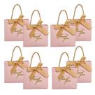 Sacos de presente TKSBAG Thank You com alças de 14 x 6,5 x 12 cm, rosa, pacote com 50 Sacos de presente TKSBAG Thank You com alças de 14 x 6,5 x 12 cm, rosa, pacote com 50