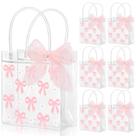 Sacos de presente Whaline Pink Bow Clear PVC 12 unidades para lembrancinhas