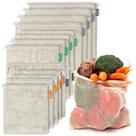 Sacos de produtos reutilizáveis Cottify Set 12+1 de malha de algodão orgânico