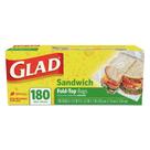 Sacos de sanduíche Glad Fold-Top 6,5 x 5,5 cm Clear 180/caixa, pacote com 12