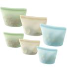 Sacos de silicone reutilizáveis para armazenamento de alimentos, pacote com 6 unidades Emptycolor
