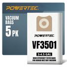 Sacos de vácuo POWERTEC VF3501 tamanho C para Ridgid 3-4,5 galões