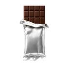 Sacos de vedação térmica metalizados para embalagem de barras de chocolate, pacote com 100