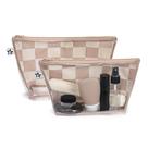 Sacos de viagem Tiny Twinkle Mess-Proof, pacote com 2 unidades, xadrez bege Sacos de viagem Tiny Twinkle Mess-Proof, pacote com 2 unidades, xadrez bege