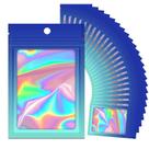 Sacos holográficos Mylar Ziplock com gradiente holográfico que podem ser fechados, 100 unidades