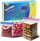 Sacos para congelamento de armazenamento de alimentos NANSIKE, pacote com 100 unidades, reutilizáveis, 3 tamanhos