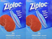 Sacos para freezer Ziploc Quart, 54 unidades (pacote com 2)