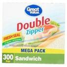 Sacos para Sanduíche Great Value 300 Unidades com Fecho Duplo
