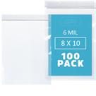 Sacos plásticos com zíper refecháveis GPI 6 mil 8x10cm 1/2 galão 100Ct