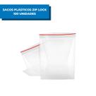 Sacos Plásticos Zip Lock nº06 12X17cm Com 100 Unidades Conservar Armazenar Alimento Comida