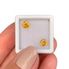 Safira Amarela øBrilhante 5,2mm Par 1,35ct