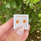 Safira Laranja Oval 6x4mm Par 1,24ct