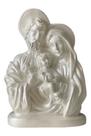 Sagrada Família 15 Cm Altura Manto Cor Branco Pérola Feito Gesso Estátua Presente Católico
