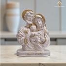 Sagrada Família Gesso Off White 18 Cm Imagem Religiosa para Ambientes Internos ou Presente AVB DECOR