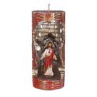 Sagrado Coração de Jesus. Rossoni Velas. Gruta em vela tam 07x16cm vermelha. Imagem em resina 9cm