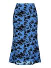 Saia Allegra K Mesh Fishtail floral de cintura alta para mulheres