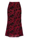 Saia Allegra K Mesh Fishtail floral de cintura alta para mulheres