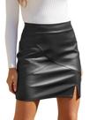 Saia Bodycon Mini de material sintético We1Fit Cintura Alta Preta Saia Bodycon Mini de material sintético We1Fit Cintura Alta Preta