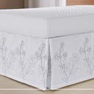 Saia Box Bordada para Cama de Casal Queen - Branco