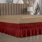 Saia Box Cama Casal e Queen com 2 Elásticos Ajustável Babado 1 Peça