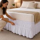 Saia Box Cama Malha 100 Poliéster Com Elástico Casal Box Queen King Solteirão Acabamento Ajustável