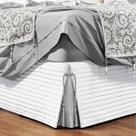 Saia Box Cama Queen 200 Fios Matelada Com Pedraria Branco