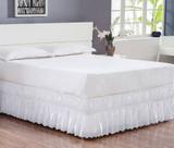Saia Box Casal King Perolla Bordado Ultrassônico - Branco