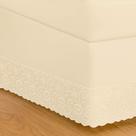 Saia Box Casal Microfibra Renda Bordada Alice Perola -