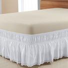 Saia Box Casal Solteiro Pérola Bordado Ultrassônico - Branco
