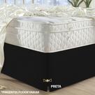 Saia Box Matelada Ultrassônico Casal King Size ou Conjugado Com Pingente Luxo Cor PRETO