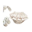 Saia Calça De Algodão E Linho Para Meninas Com Camadas Duplas E Rendas, Tutu De Verão Para Casamento