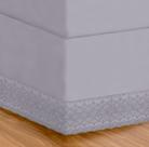 Saia Cama Box Buettner Solteiro King Percal c/ Renda Cinza