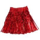 Saia Carnaval Metalizada Festa Fantasia Bloquinho 40cm Luxo Cor:Vermelho