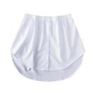 Saia Casual Feminina Preta Estilo Coreano Com Barra Falsa E Detalhe De Camisa, Parte Inferior De